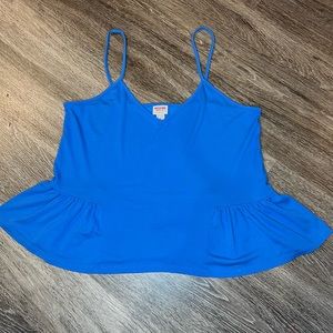 Blue flowy tank top